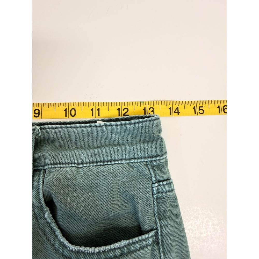 High-Rise Sage Green Distressed Wide Leg Jeans - Picture 6 of 12